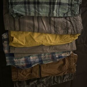 Boys shorts, size 14 children’s place and Cat and Jack old navy 7 pairs.